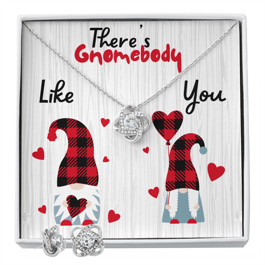 Gnome - There's Gnomebody - Love Knot Necklace & Earring Set