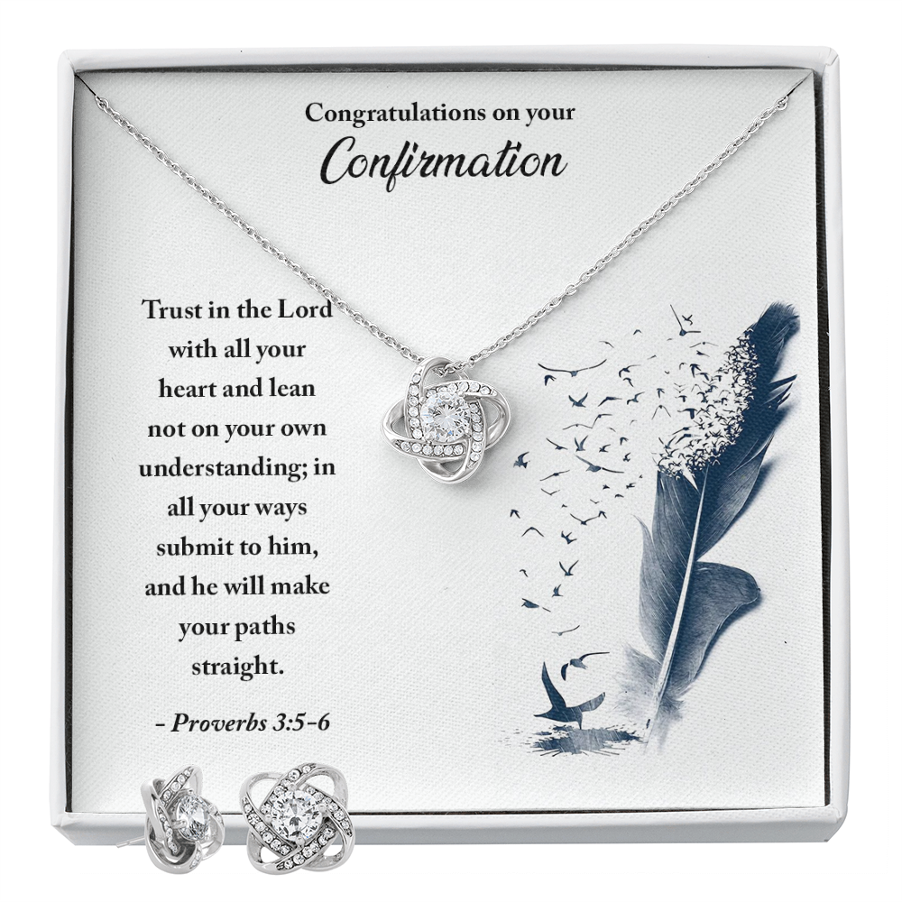 Confirmation - Trust in the Lord - Love Knot Necklace & Earring Set
