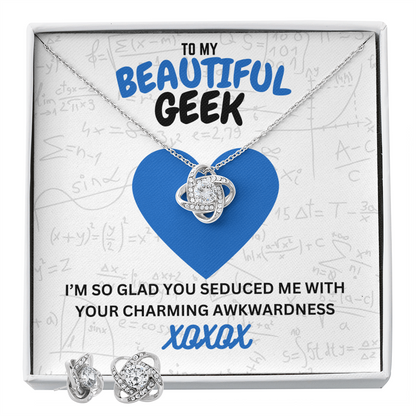 Beautiful geek - I'm so glad - Love Knot Necklace & Earring Set