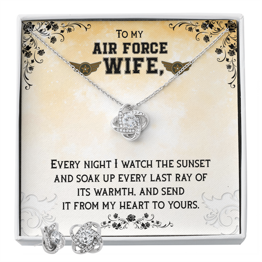 To Air Force Wife - Every night - Love Knot Necklace & Earring Set