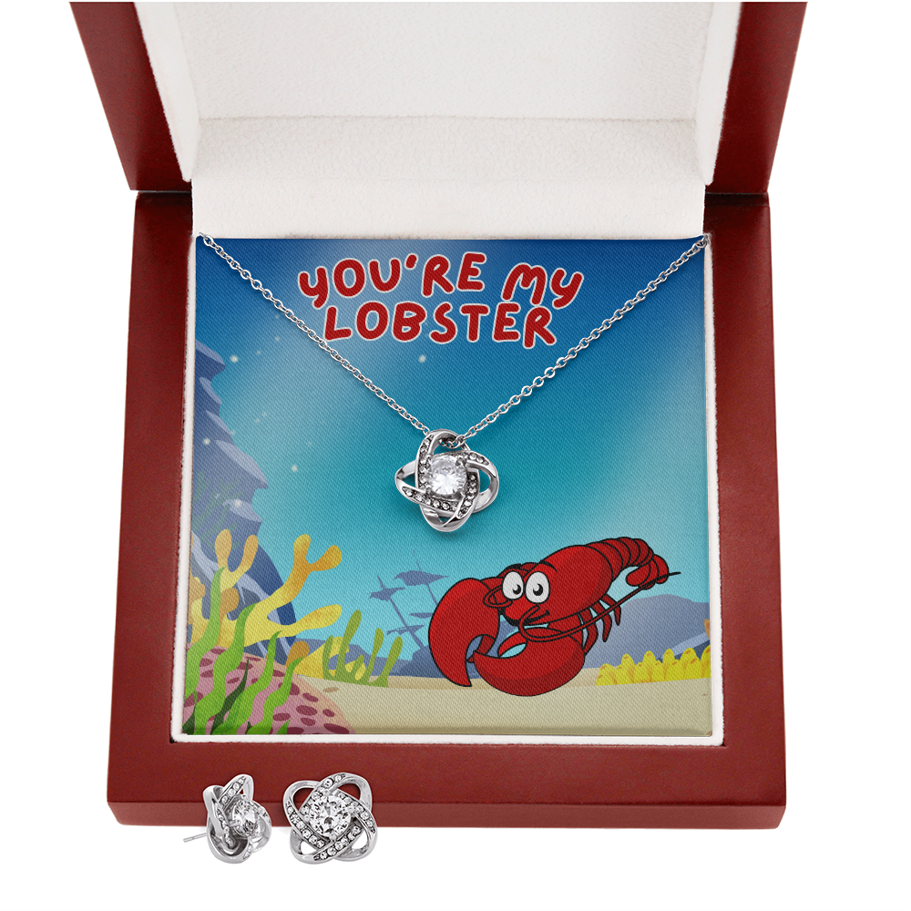 Love - You're my lobster - Love Knot Necklace & Earring Set