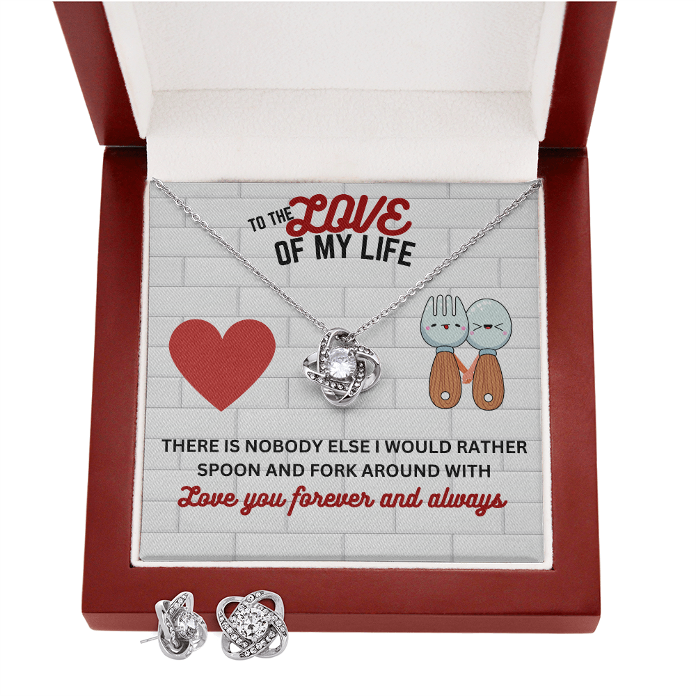 Love - Love of my life - Love Knot Necklace & Earring Set