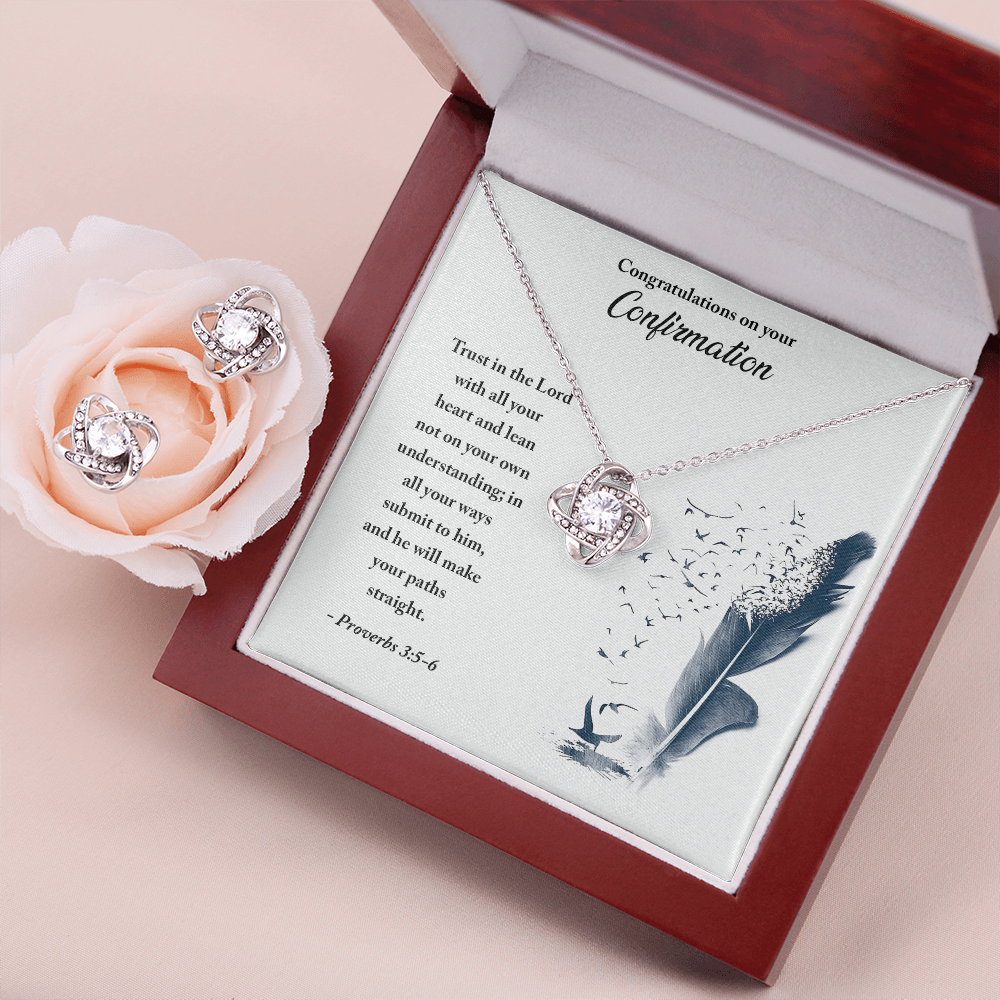 Confirmation - Trust in the Lord - Love Knot Necklace & Earring Set