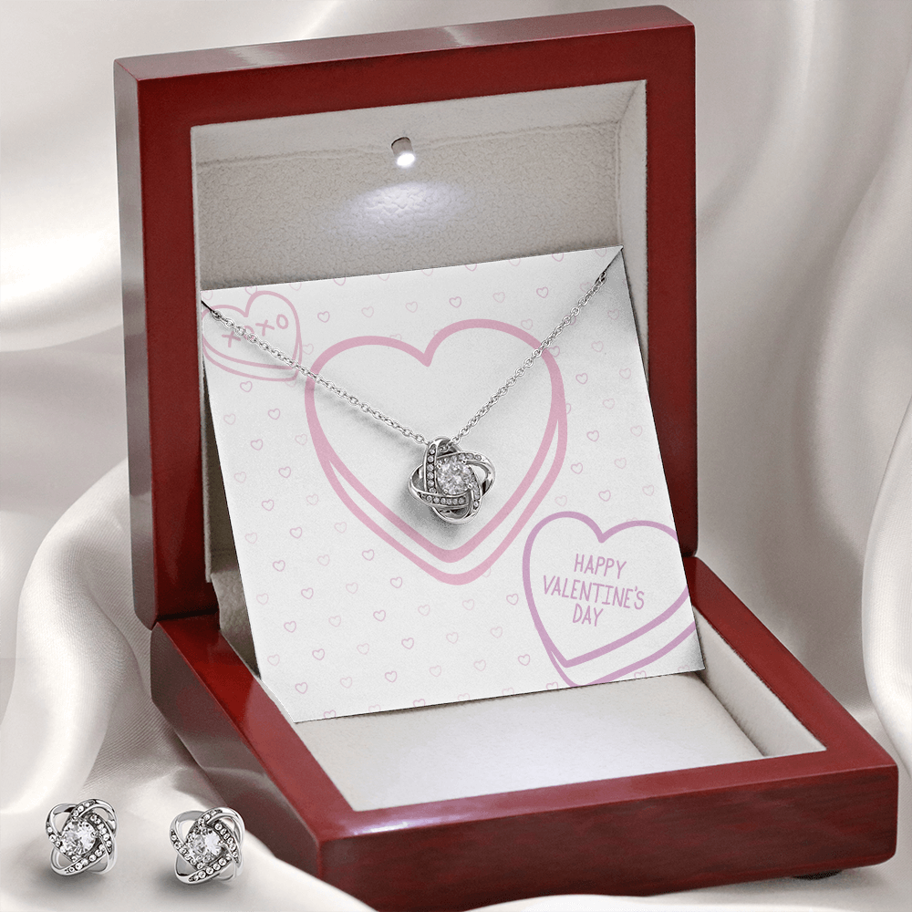 Valentine's Day - XOXO - Love Knot Necklace & Earring Set