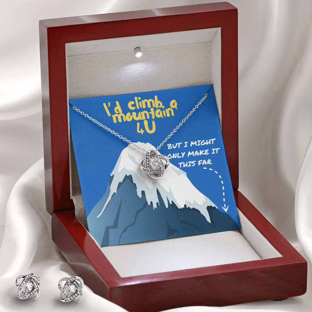 Love - I'd climb a mountain - Love Knot Necklace & Earring Set