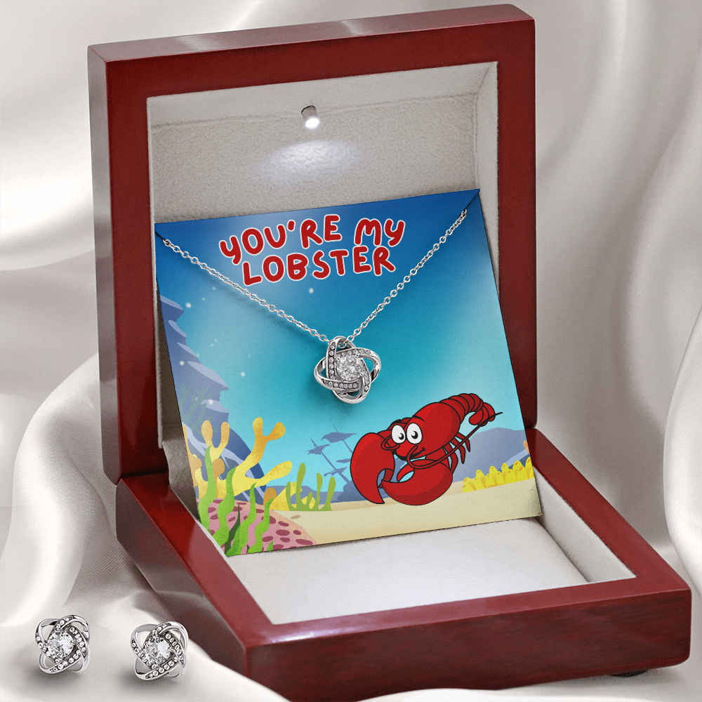 Love - You're my lobster - Love Knot Necklace & Earring Set