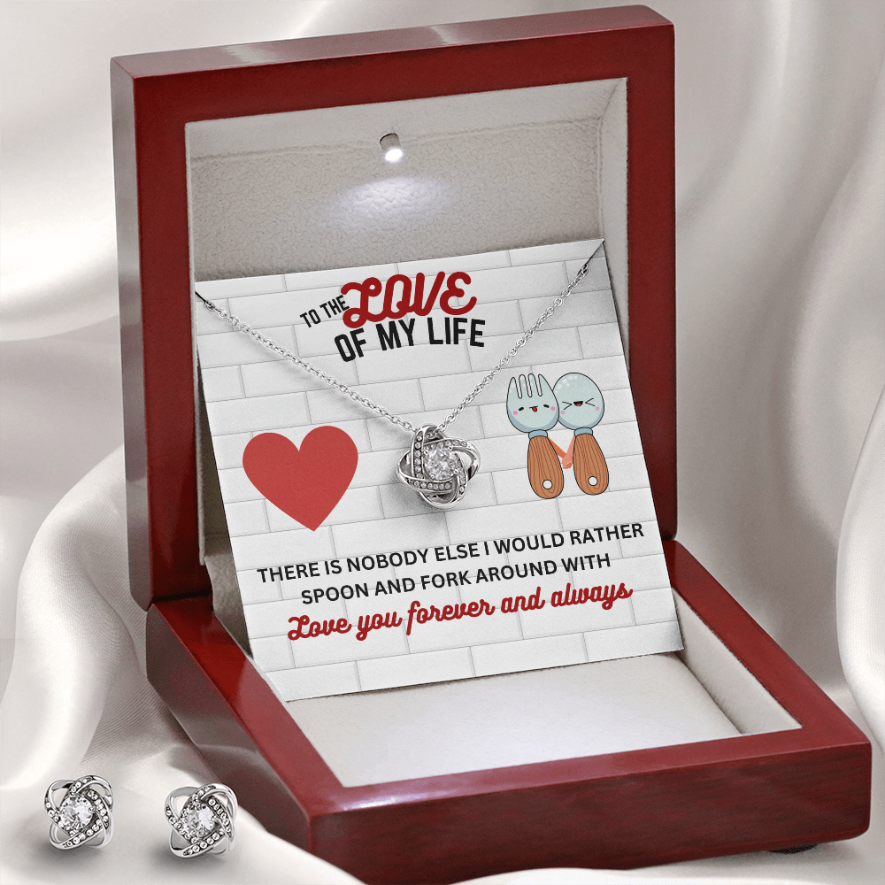 Love - Love of my life - Love Knot Necklace & Earring Set