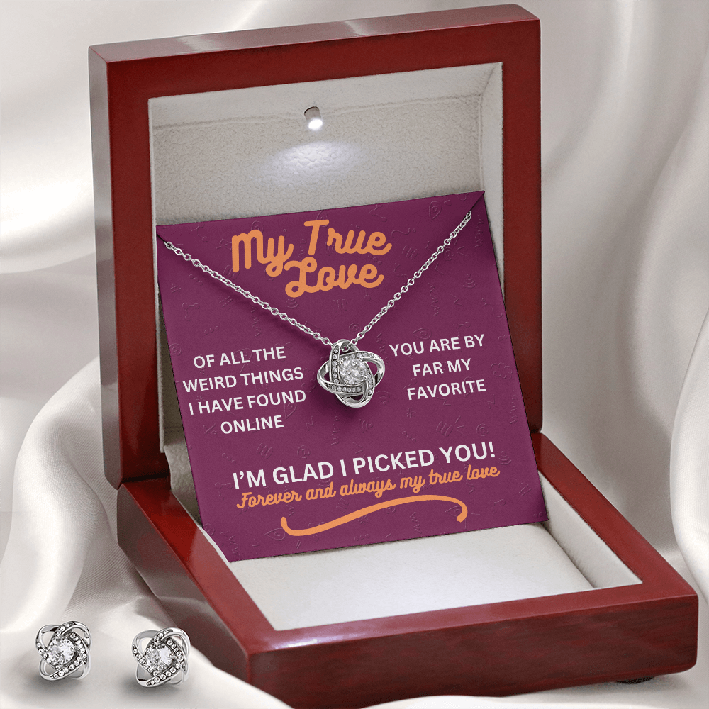 My true love - Of all the weird things - Love Knot Necklace & Earring Set