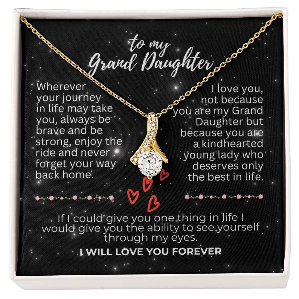 To Grand Daughter - Wherever your journey - Alluring Beauty Necklace