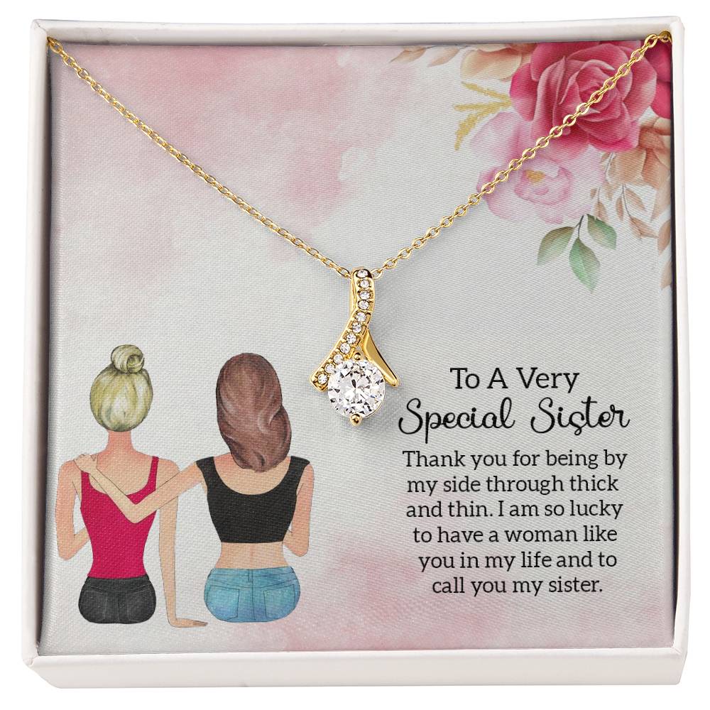 To Sister - Thank you - Alluring Beauty Necklace