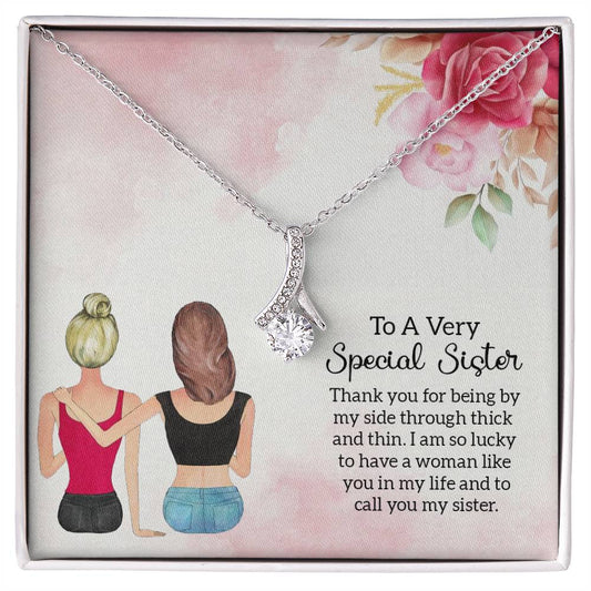 To Sister - Thank you - Alluring Beauty Necklace