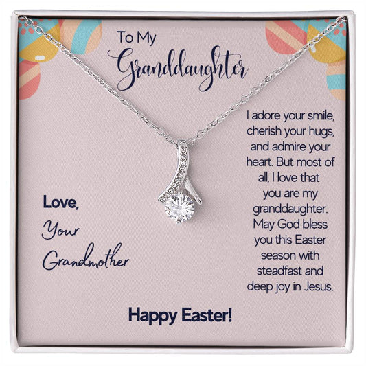 To Granddaughter - I adore your smile - Alluring Beauty Necklace