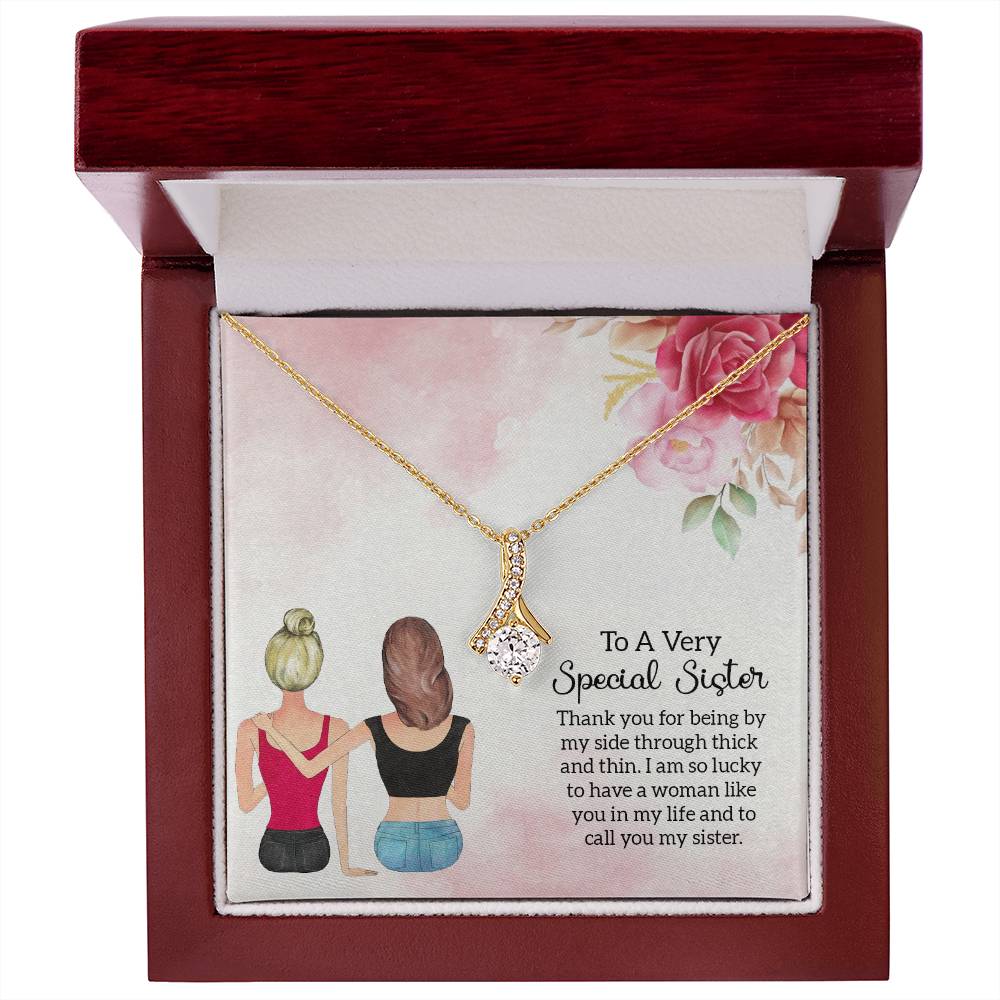 To Sister - Thank you - Alluring Beauty Necklace