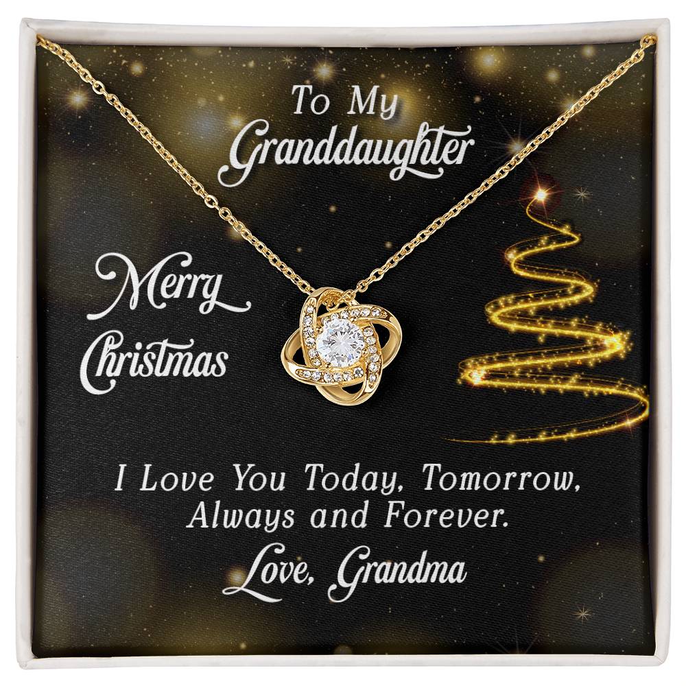 To Granddaughter - Merry Christmas - Love Knot Necklace