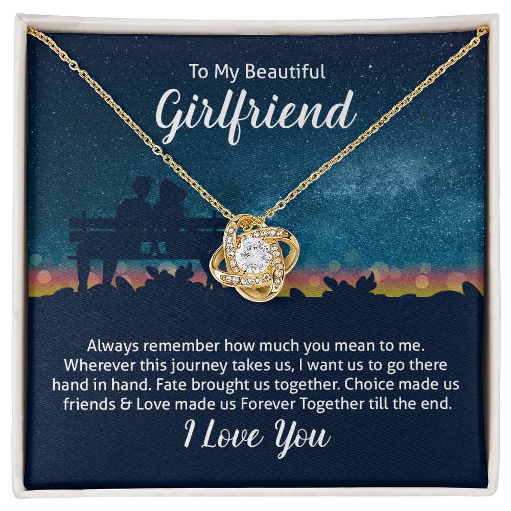 To Girlfriend - Always remember - Love Knot Necklace