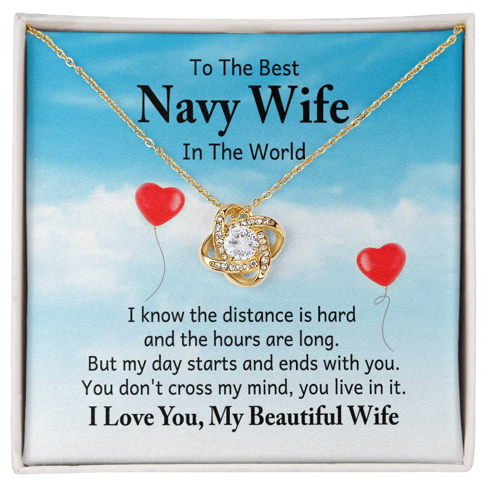 To Navy Wife - I know - Love Knot Necklace