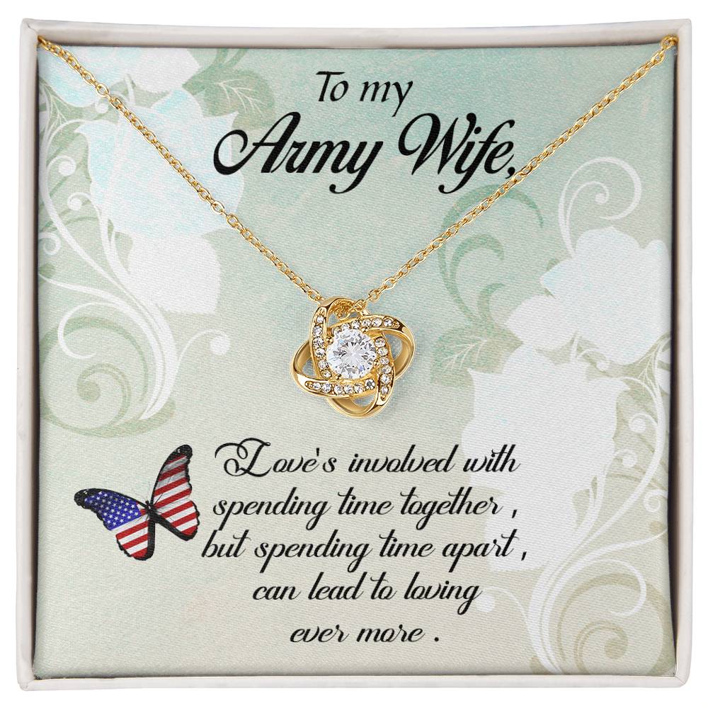 To Army Wife - Love's involved - Love Knot Necklace