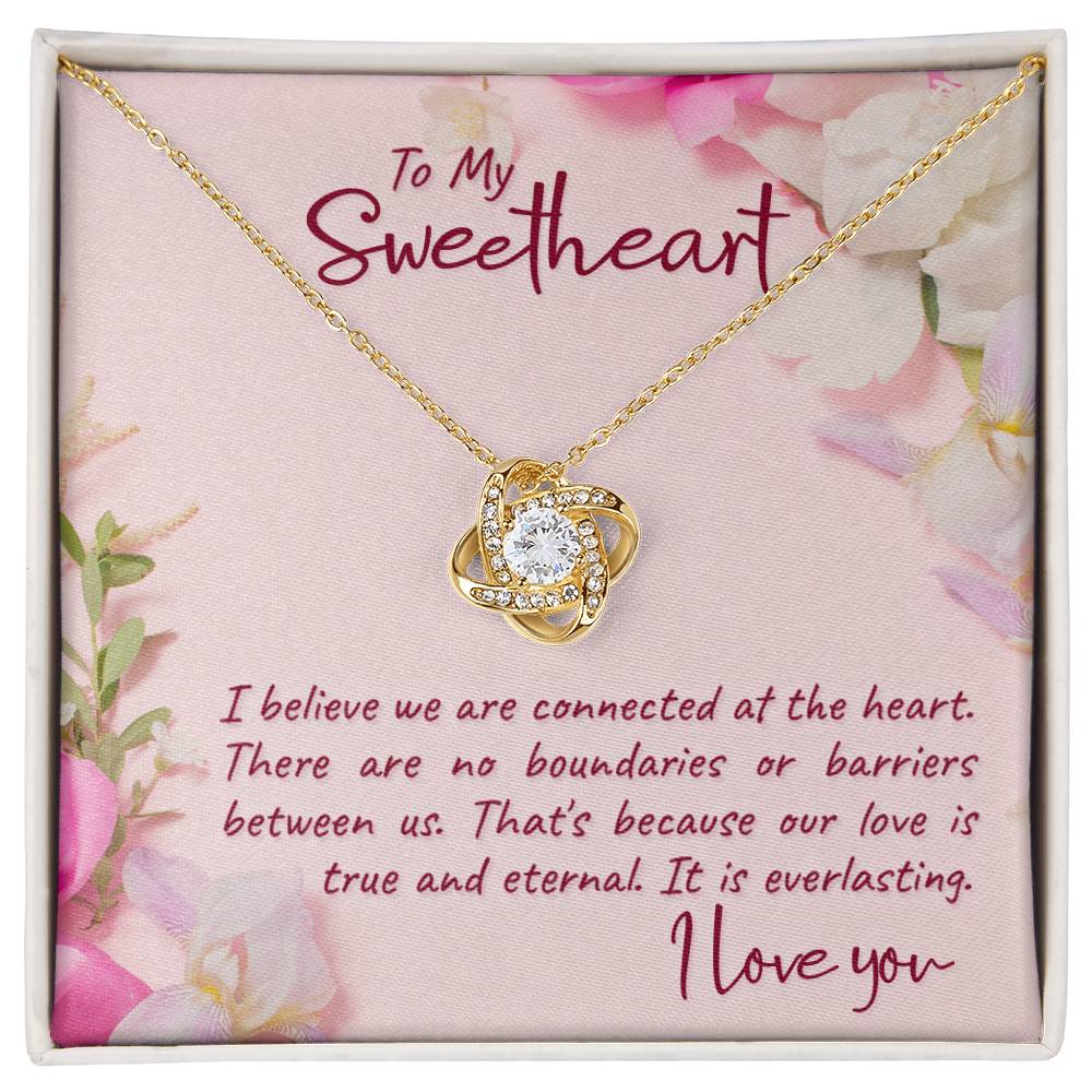 To Sweetheart - I believe we are - Love Knot Necklace