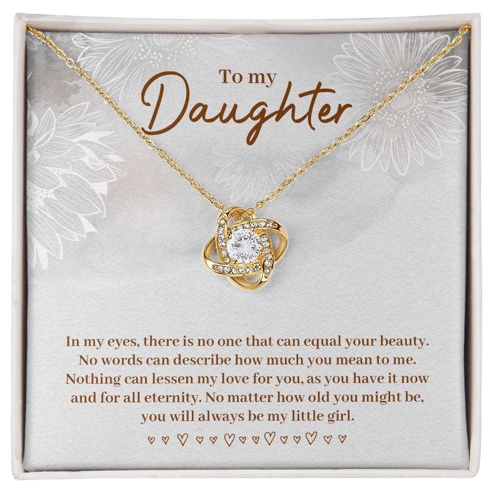 To Daughter - In my eyes - Love Knot Necklace