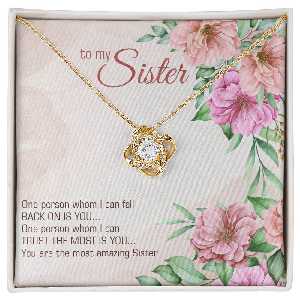 To Sister - One person - Love Knot Necklace