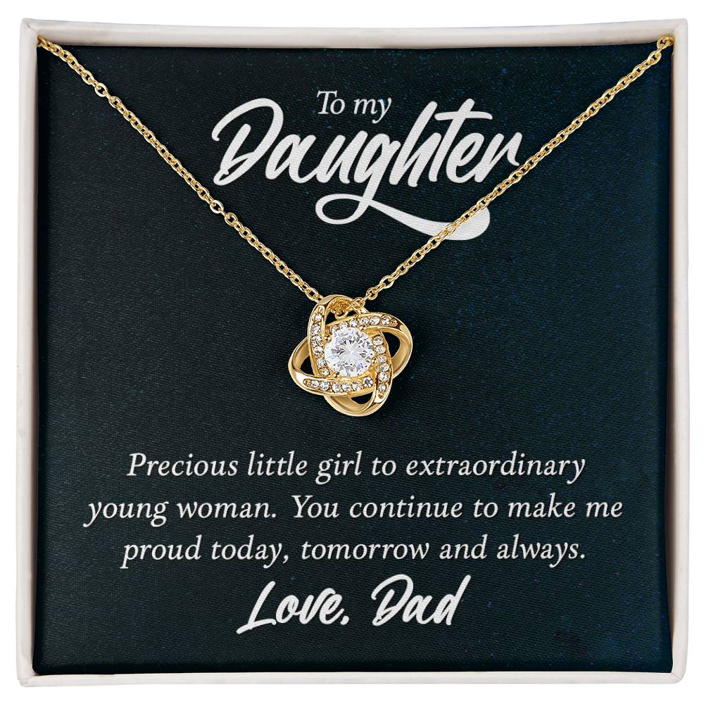 To Daughter - Precious little girl - Love Knot Necklace