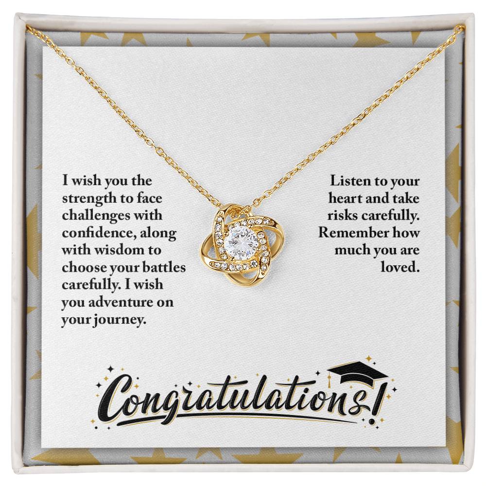 Graduation - I wish you the strength - Love Knot Necklace