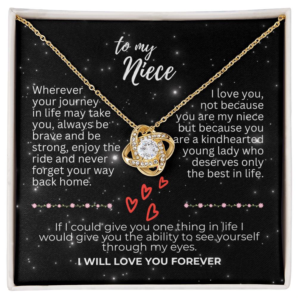 To Niece - Wherever your journey - Love Knot Necklace