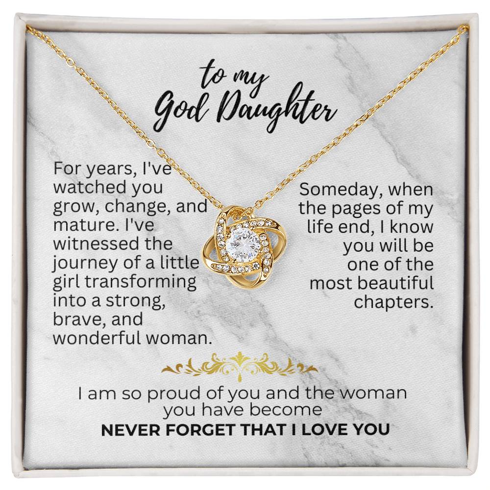 To God Daughter - For years - Love Knot Necklace