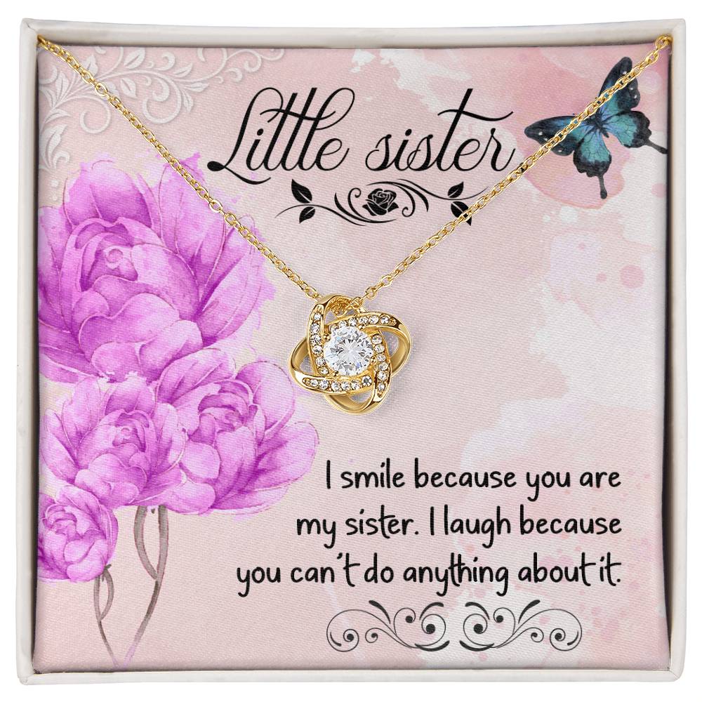 To Sister - I smile - Love Knot Necklace