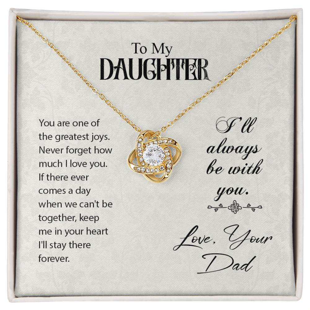 To Daughter - You are one - Love Knot Necklace