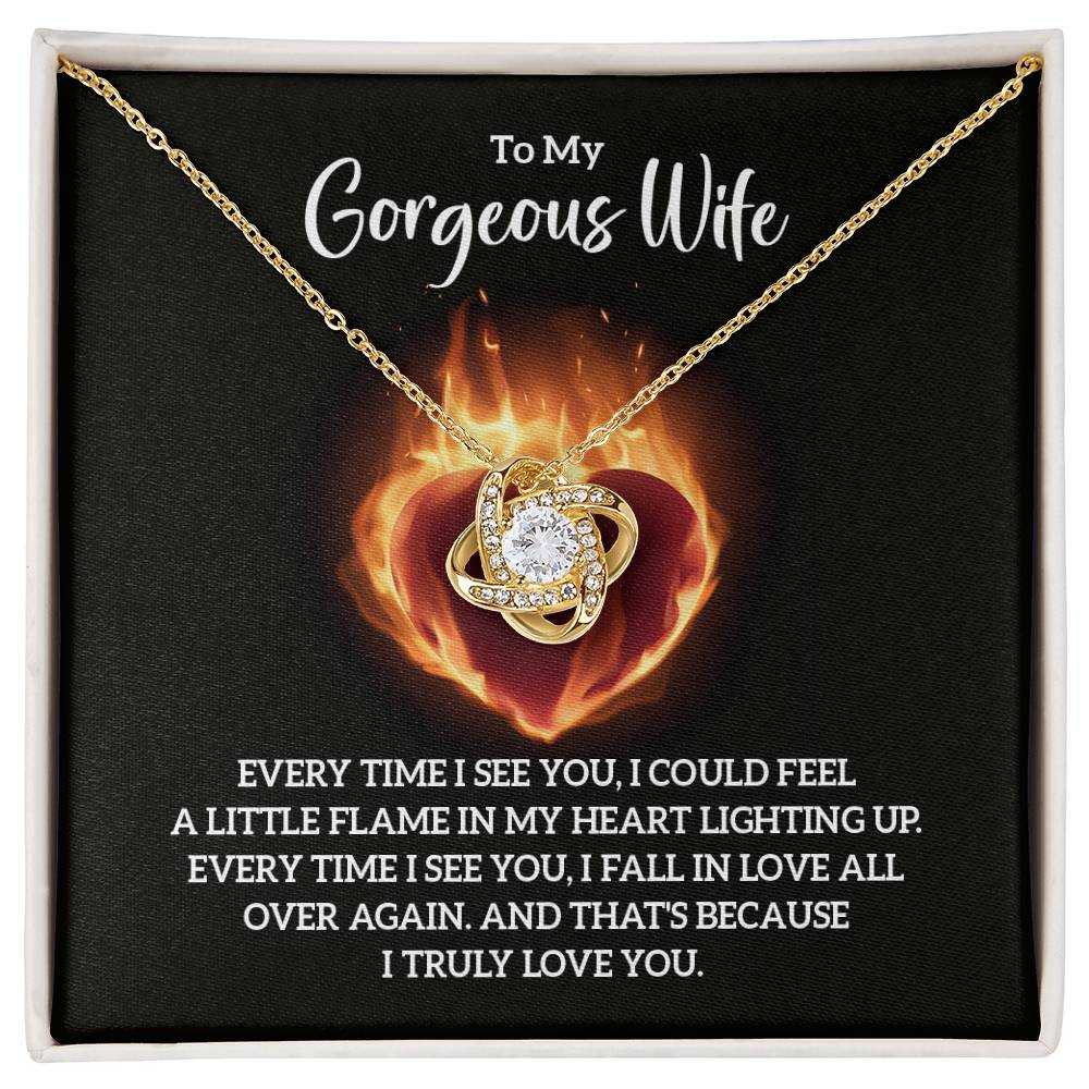 To Wife - Every time I see you - Love Knot Necklace