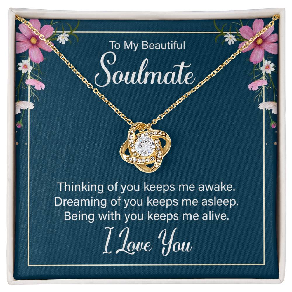 To Soulmate - Thinking of you - Love Knot Necklace