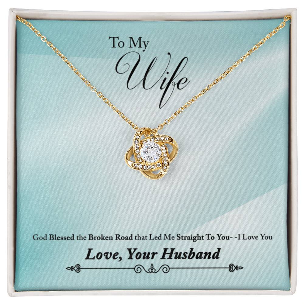 To Wife - God blessed - Love Knot Necklace