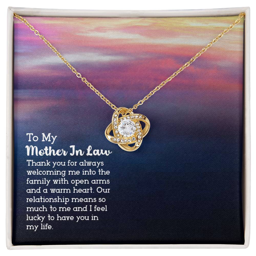 To Mother In Law - Thank you for always - Love Knot Necklace