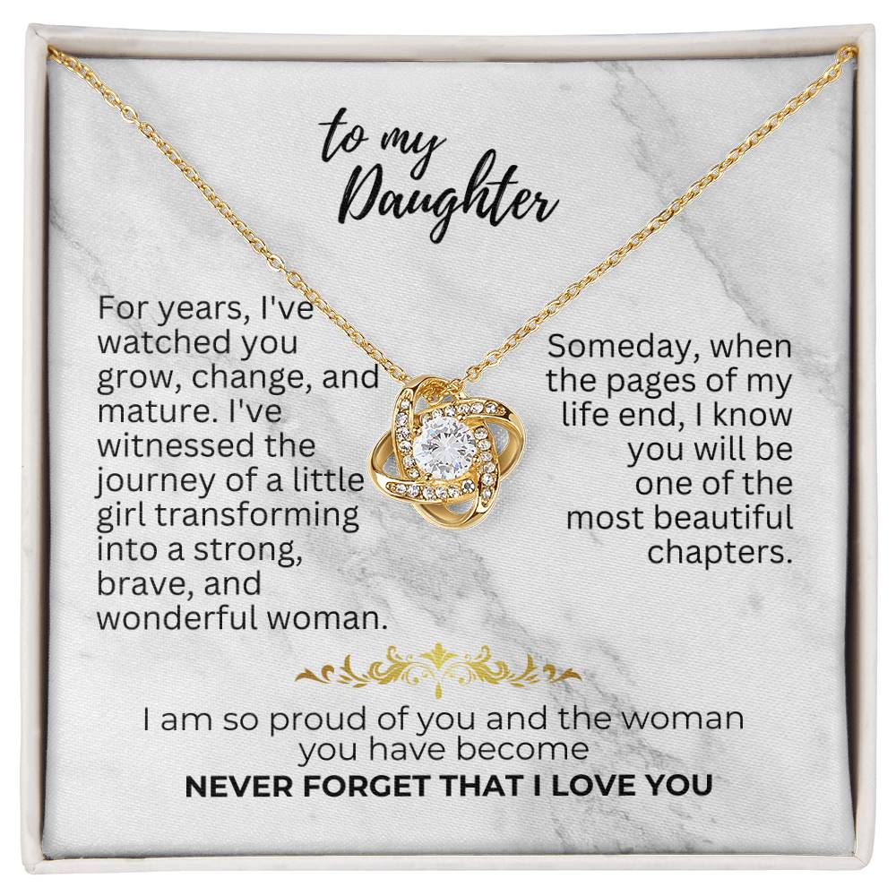 To Daughter - For years - Love Knot Necklace