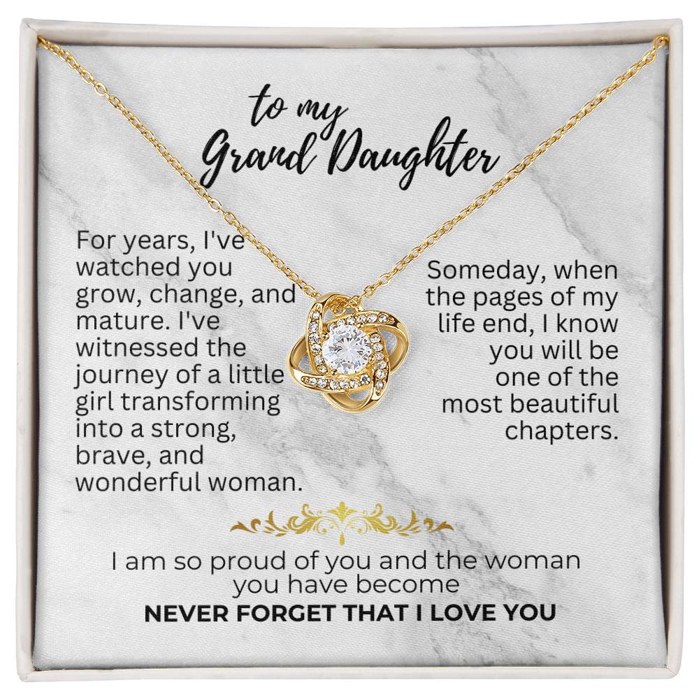 To Granddaughter - For years - Love Knot Necklace