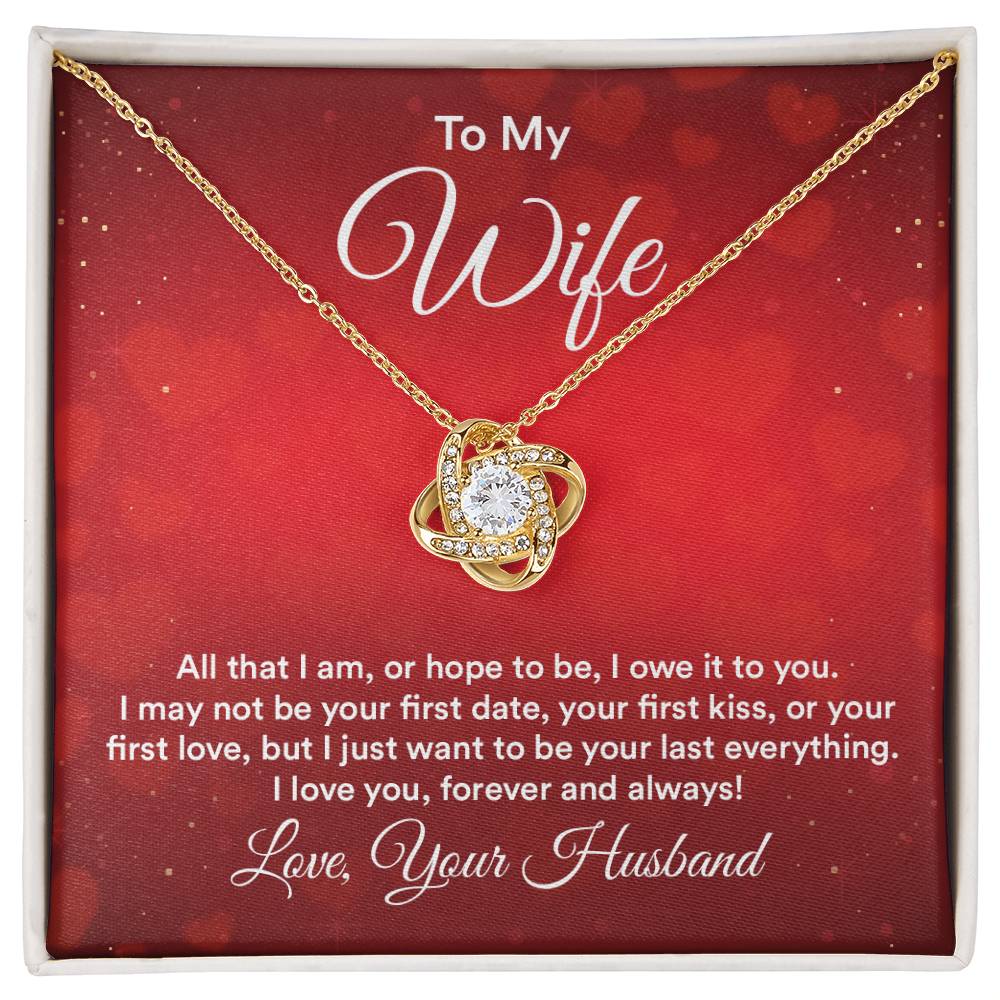 To Wife - All that I am - Love Knot Necklace