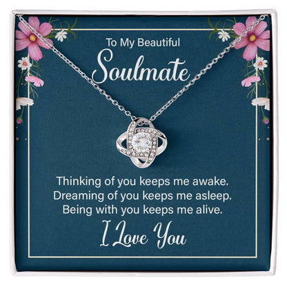 To Soulmate - Thinking of you - Love Knot Necklace