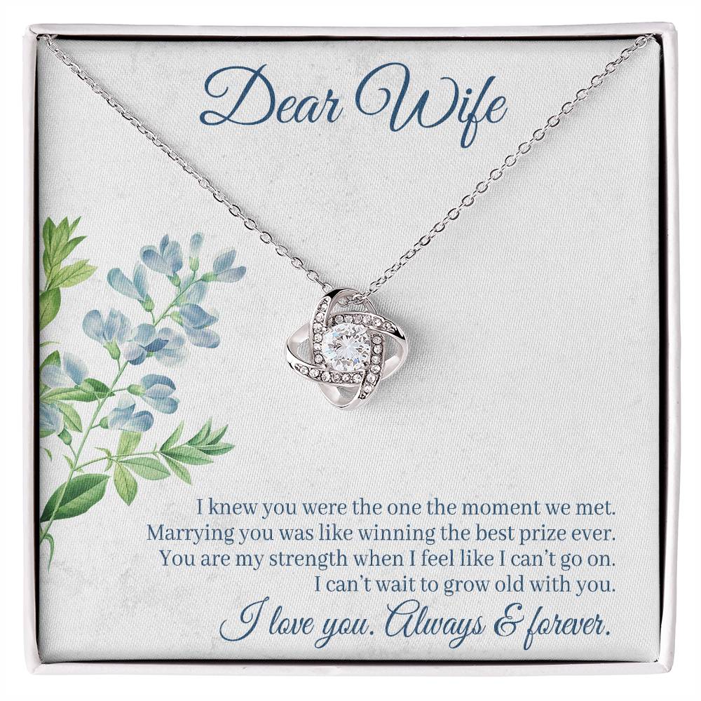 To Wife - I knew you were - Love Knot Necklace