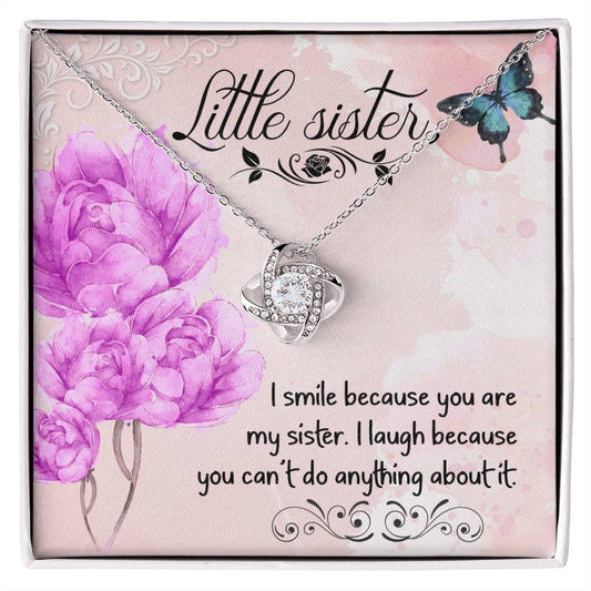 To Sister - I smile - Love Knot Necklace