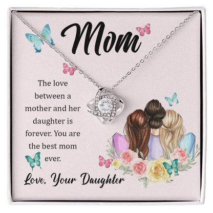 To Mom - The love between - Love Knot Necklace