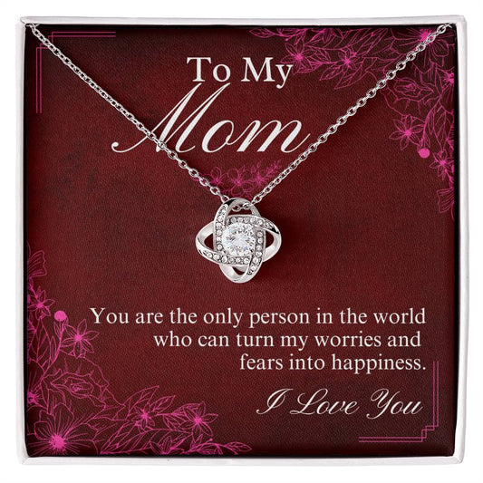 To Mom - You are - Love Knot Necklace