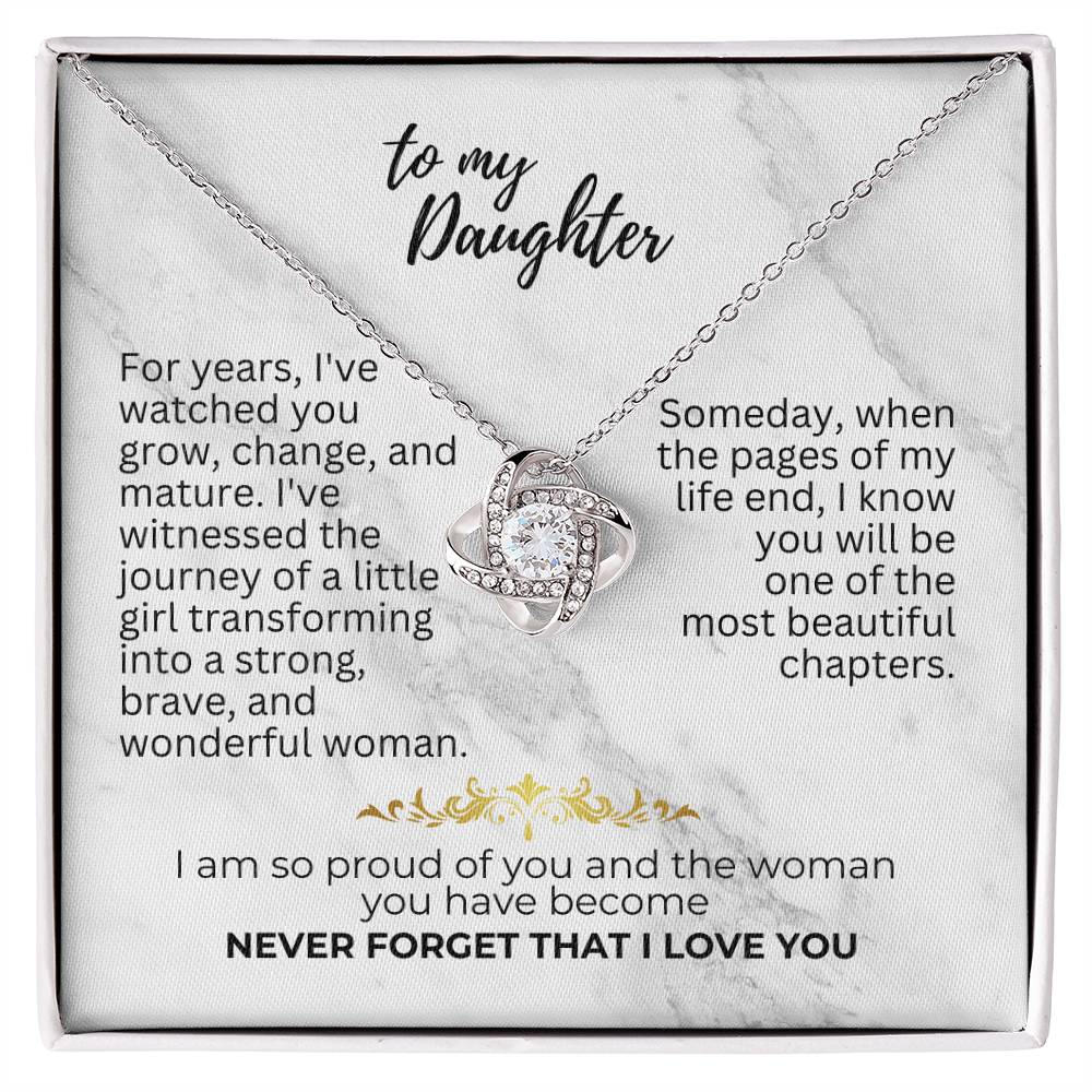 To Daughter - For years - Love Knot Necklace