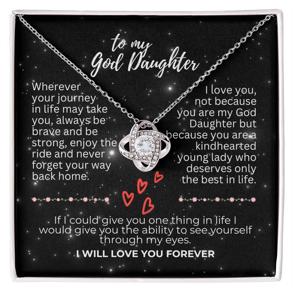 To God Daughter - Wherever your journey - Love Knot Necklace