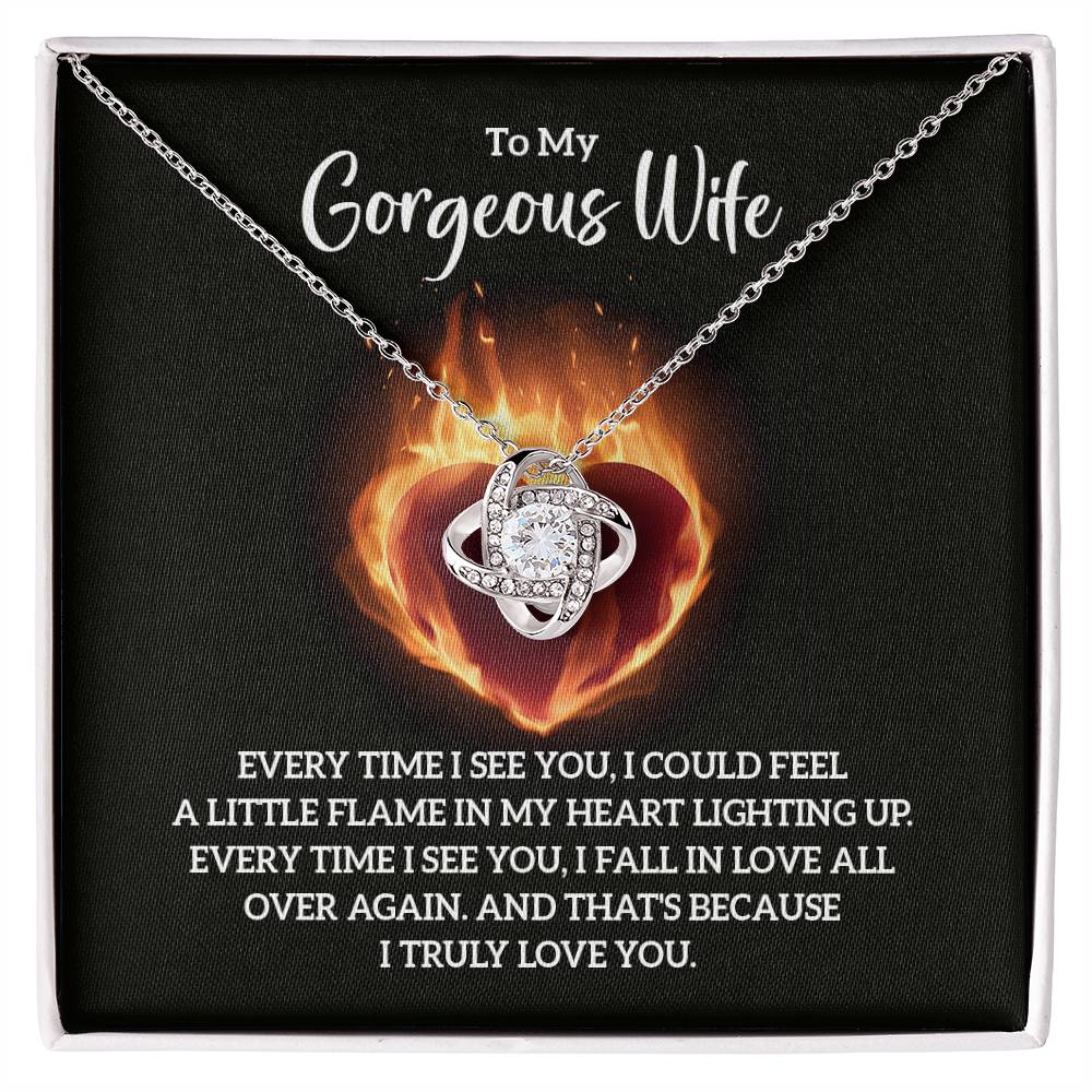 To Wife - Every time I see you - Love Knot Necklace