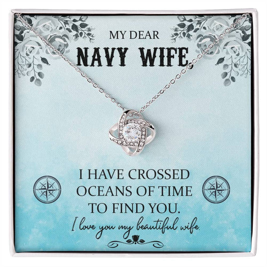 To Navy Wife - I have crossed - Love Knot Necklace