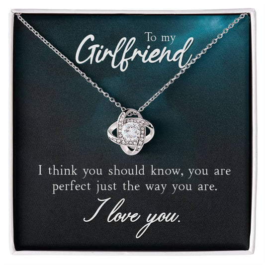 To Girlfriend - I think you - Love Knot Necklace