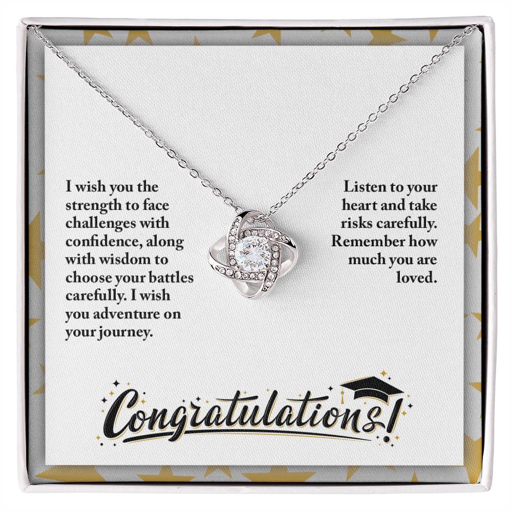 Graduation - I wish you the strength - Love Knot Necklace