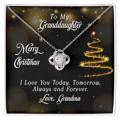 To Granddaughter - Merry Christmas - Love Knot Necklace