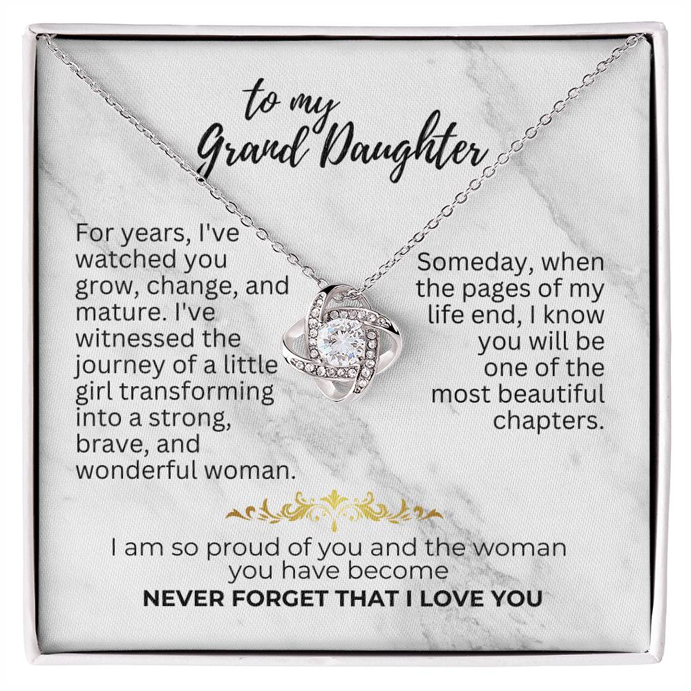 To Granddaughter - For years - Love Knot Necklace